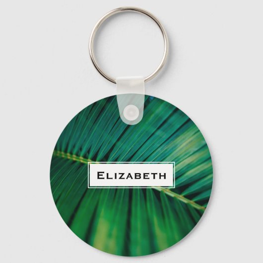 Green Leaf Tropical Forest Natuur Foto Sleutelhanger (Voorkant)