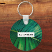 Green Leaf Tropical Forest Natuur Foto Sleutelhanger (Voorkant)