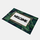 Green Leaf Tropical Welcome Mat (Schuin)
