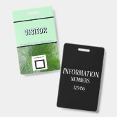 Green Leaf Vein Detail Aangepaste Naam Afbeelding Badge (Voor- en achterkant)