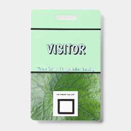 Green Leaf Vein Detail Aangepaste Naam Afbeelding  Badge