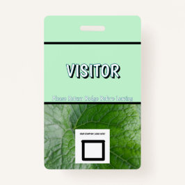 Green Leaf Vein Detail Aangepaste Naam Afbeelding  Badge