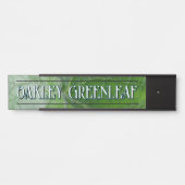 Green Leaf Vein Detail Aangepaste naam en Afbeeldi Deurbordje (Voorkant)