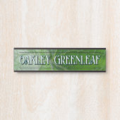 Green Leaf Vein Detail Aangepaste naam en Afbeeldi Deurbordje (Voorkant)