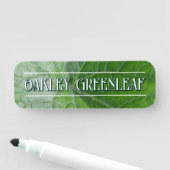 Green Leaf Vein Detail Aangepaste naam en Afbeeldi Naamplaatje (In situ)