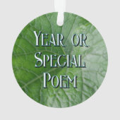 Green Leaf Vein Detail Aangepaste naam en Afbeeldi Ornament (achterkant)