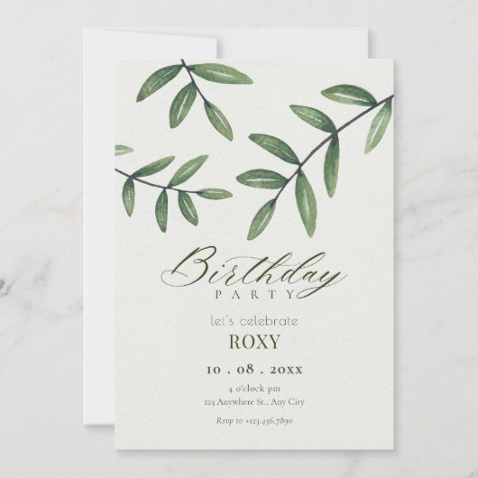 Green Leaf verjaardag Kaart (Voorkant)