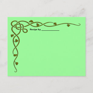 Green Leaf Vine Recipe Blank Card Briefkaart