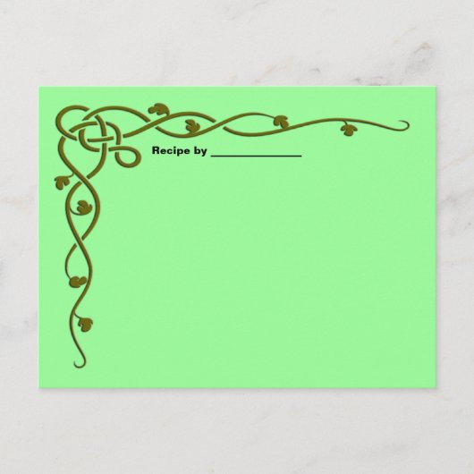 Green Leaf Vine Recipe Blank Card Briefkaart (Voorkant)