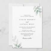 Green Leaf Waterverf Modern Wedding Kaart (Voorkant)