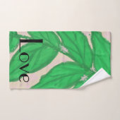 Green Leaf Waterverf Monogrammed Badhanddoek Set Bad Handdoek (Handdoek)