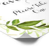 Green Leaf Wedding Favors Sign, Rustic Greenery Poster (Hoek)