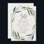 Green Leaf Wreath 50th Birthday Party Invitation Kaart<br><div class="desc">De groene Leiding Wreath 50th Birthday Party nodigt de Moderne Uitnodiging van de Verjaardag van de Legant kan het aantal in andere verjaardagen ook veranderen.</div>