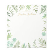 Green Leaf Wreath Personalized Notitieblok Station (Voorkant)