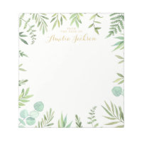Green Leaf Wreath Personalized Notitieblok Station