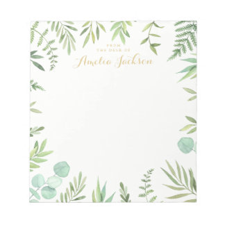Green Leaf Wreath Personalized Notitieblok Station
