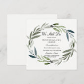 Green Leaf Wreath Vow Renewal Uitnodiging (Voorkant / Achterkant)