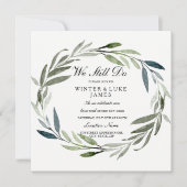 Green Leaf Wreath Vow Renewal Uitnodiging (Voorkant)