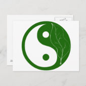Green Leaf Yin Yang Briefkaart (Voorkant / Achterkant)
