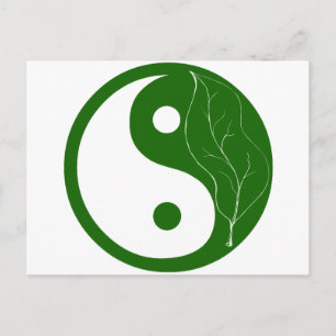 Green Leaf Yin Yang Briefkaart