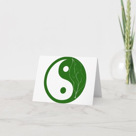 Green Leaf Yin Yang Kaart (Voorkant)