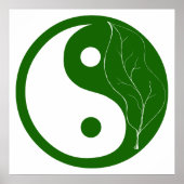 Green Leaf Yin Yang Symbol Poster (Voorkant)