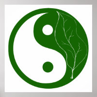 Green Leaf Yin Yang Symbol
