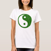 Green Leaf Yin Yang Symbol T-shirt (Voorkant)