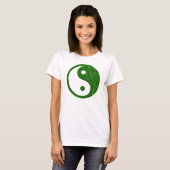 Green Leaf Yin Yang Symbol T-shirt (Voorkant volledig)