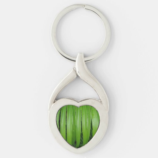 Green Leafs Heart Keychain (Voorkant)