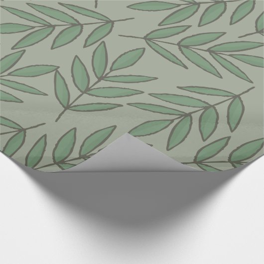 Green Leafs Pattern Cadeaupapier (Hoek)