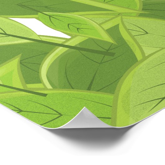 Green Leafs Pattern Poster (Hoek)