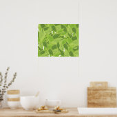 Green Leafs Pattern Poster (Keuken)