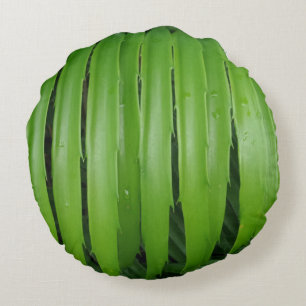 Green Leafs Round Pillow Rond Kussen