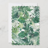 Green Leafy Elegant Botanische Lijst doop Kaart (Achterkant)