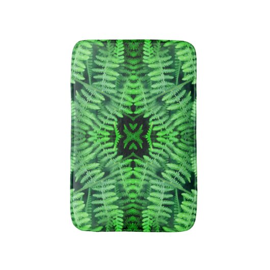 Green Leafy Ferns Abstract Badmat (Voorkant Verticaal)