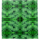 Green Leafy Ferns Abstract Douchegordijn (Voorkant)