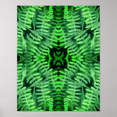Green Leafy Ferns Abstract Poster (Voorkant)