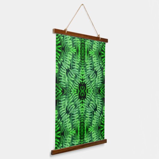 Green Leafy Ferns Natuur Abstract Hangend Wandkleed (Gebogen)