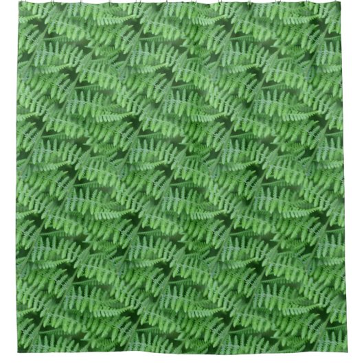 Green Leafy Ferns Natuur Pattern Douchegordijn (Voorkant)
