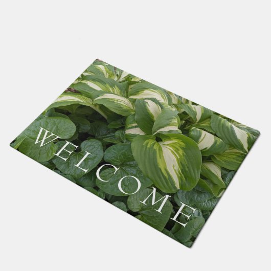 Green Leafy Foliage Floral Welcome Deurmat (Schuin)