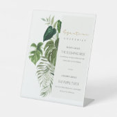 Green Leafy Foliage Signature Drink Cocktails Reclamebord Met Voetstuk (Voorkant)