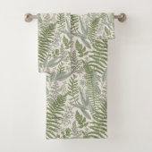 Green Leafy Garden Floral Pattern Bad Handdoek (Insitu)