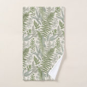 Green Leafy Garden Floral Pattern Bad Handdoek (Handdoek)