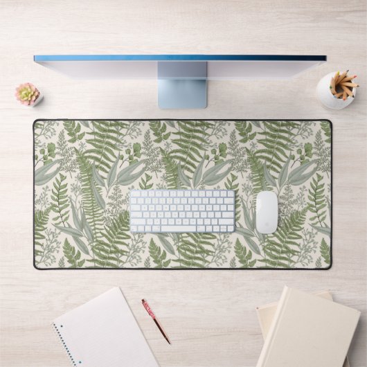 Green Leafy Garden Floral Pattern Bureaumat (Kantoor 1)