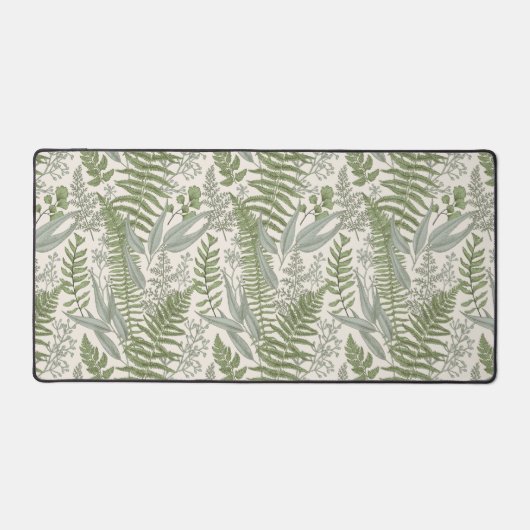 Green Leafy Garden Floral Pattern Bureaumat (Voorkant)