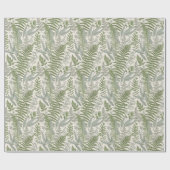Green Leafy Garden Floral Pattern Cadeaupapier (Vlak)