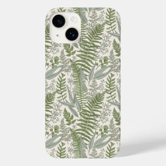 Green Leafy Garden Floral Pattern Case-Mate iPhone Case (Achterkant)