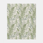 Green Leafy Garden Floral Pattern Fleece Deken (Voorkant)