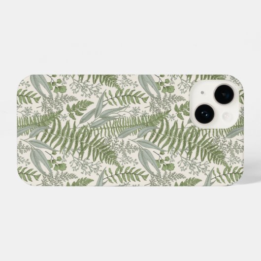 Green Leafy Garden Floral Pattern iPhone Hoesje (Achterkant horizontaal)